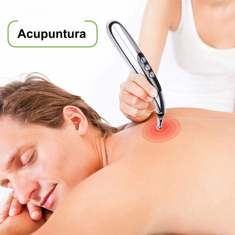 Caneta de Acupuntura Eletrônica + BRINDE 5 Cabeças de Massagem