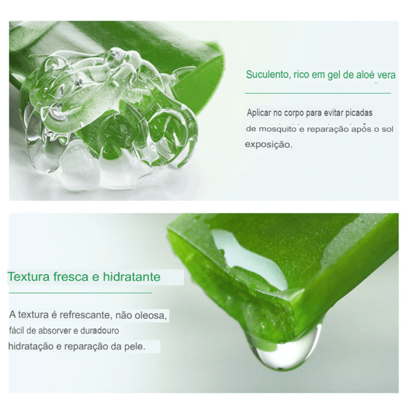 Aloe Vera Gel Hidratante (Rosto, Mãos, Cabelo, Corpo Gel Anti-Acne, Suavizante para a Pele)