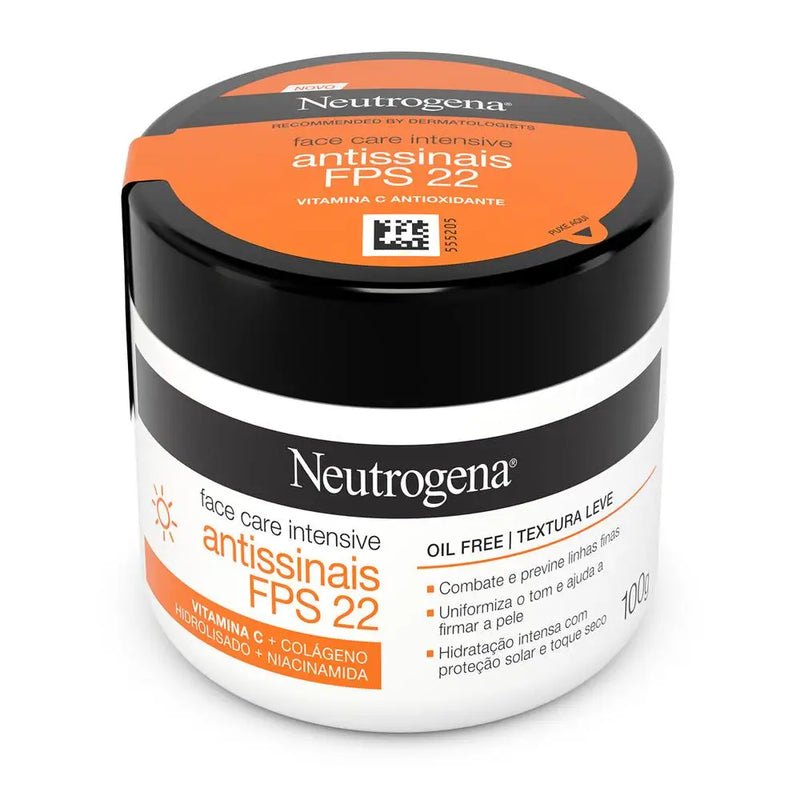 Hidratante Facial Neutrogena Face Care Intensive Antissinais FPS 22 100g