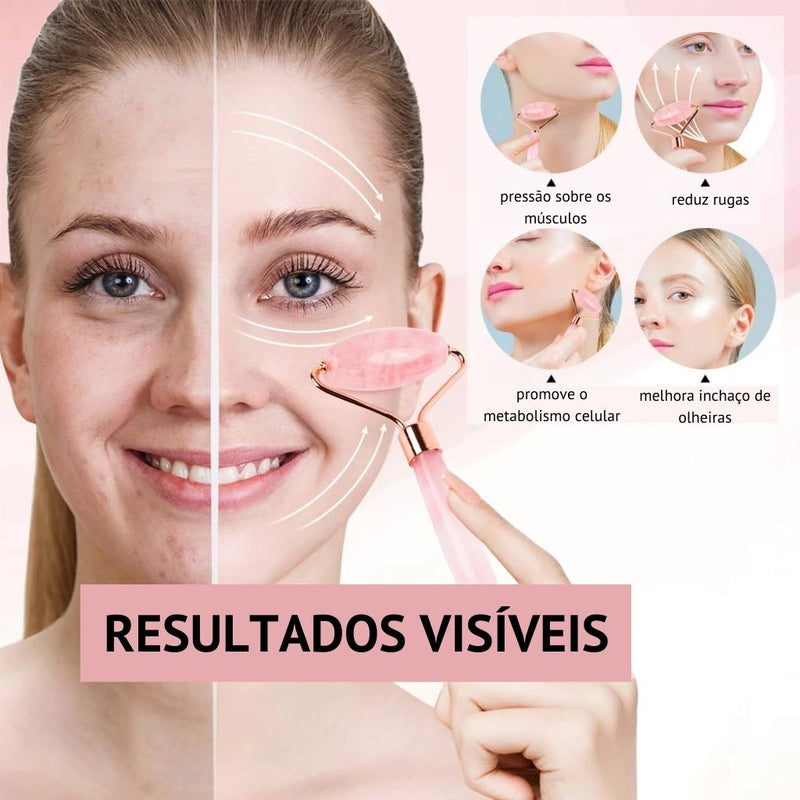 Rolo Massageador Facial Pedra Jade