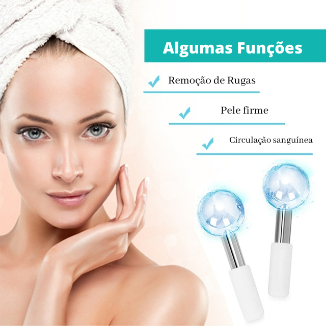 Massageador Facial Em Aço Inoxidável