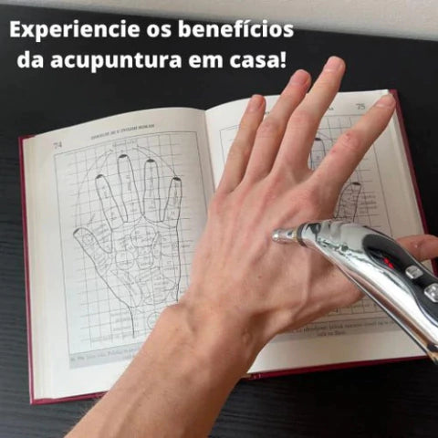 Caneta de Acupuntura Eletrônica + BRINDE 5 Cabeças de Massagem