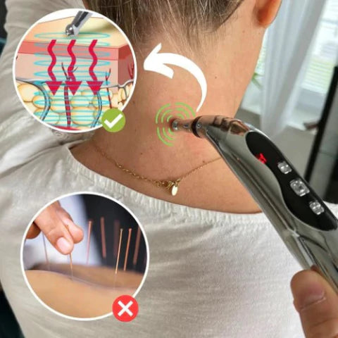 Caneta de Acupuntura Eletrônica + BRINDE 5 Cabeças de Massagem