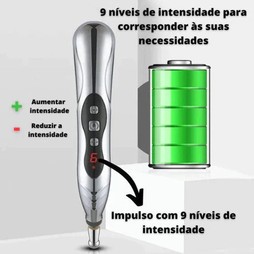 Caneta de Acupuntura Eletrônica + BRINDE 5 Cabeças de Massagem