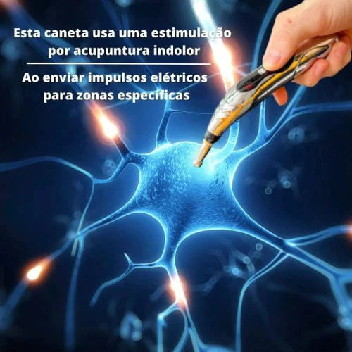 Caneta de Acupuntura Eletrônica + BRINDE 5 Cabeças de Massagem