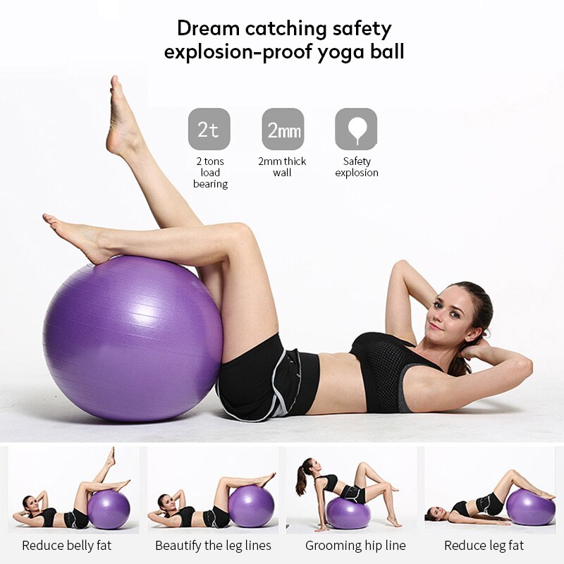 Bolas de Fitness PVC à Prova de Explosão, Bola de Yoga Espessada, Exercício, Home Gym, Equipamento Pilates, Bola de Equilíbrio, 45cm, 55cm, 65cm, 75cm, 85cm