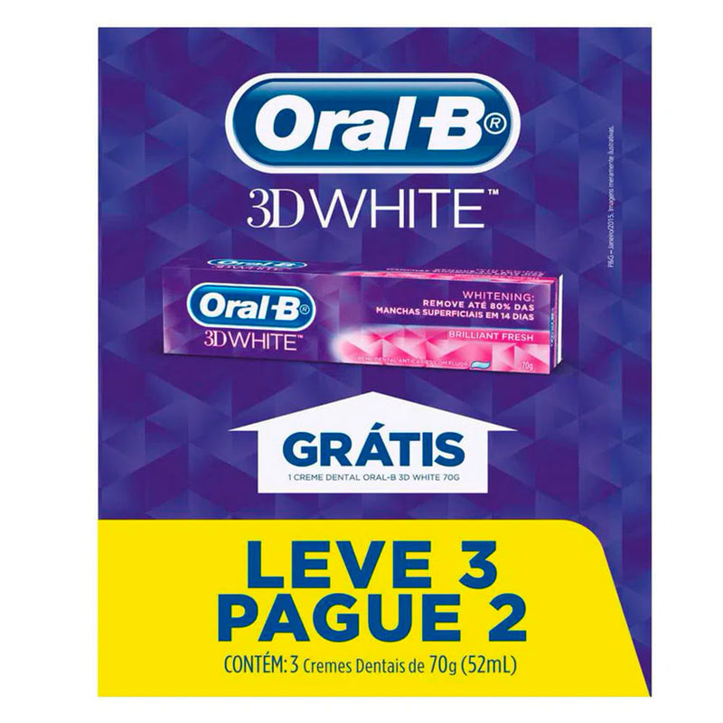 CREME DENTAL ORAL B 3D WHITE LV 3 PG 2 70G