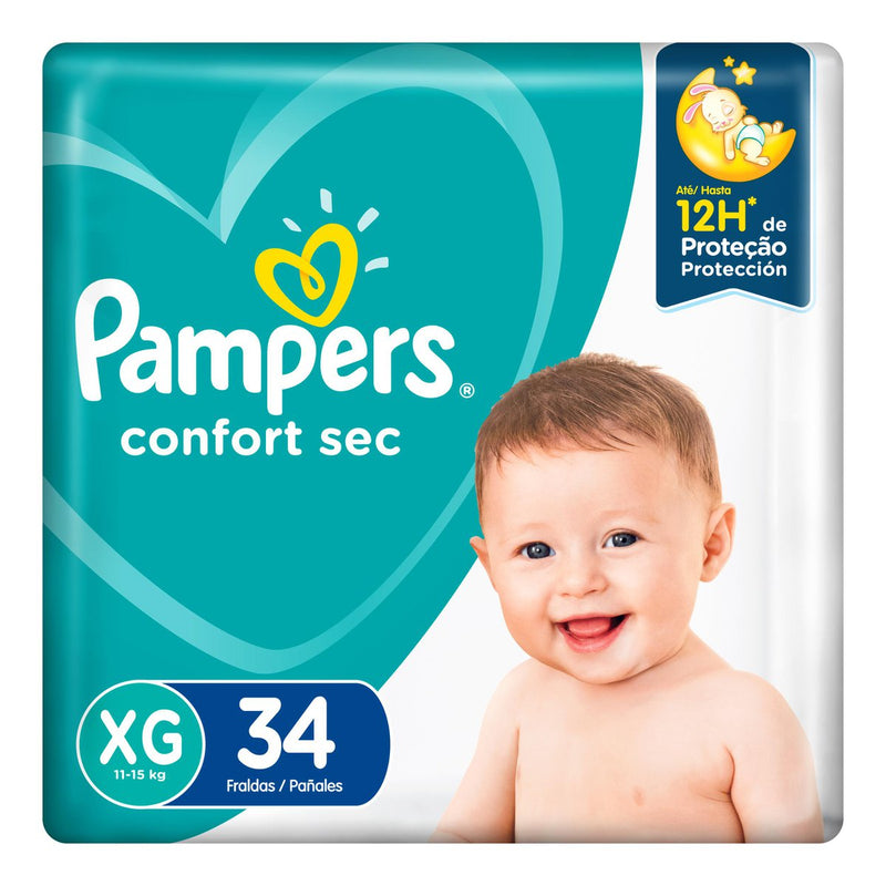 FRALDA PAMPERS CONFORT SEC MEGA XG 34 UNI