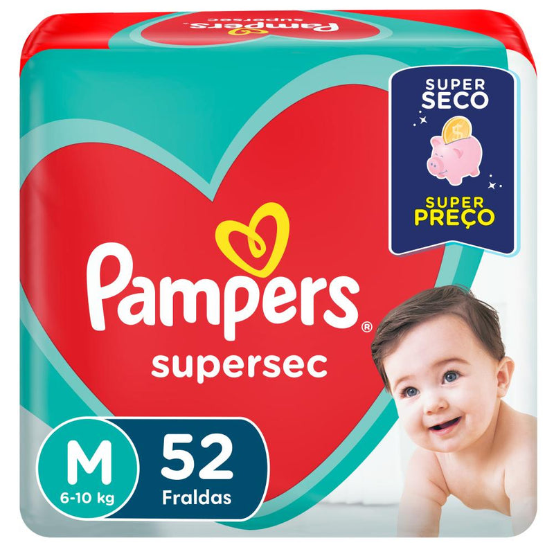 Fralda Pampers Supersec M 52 Unidades