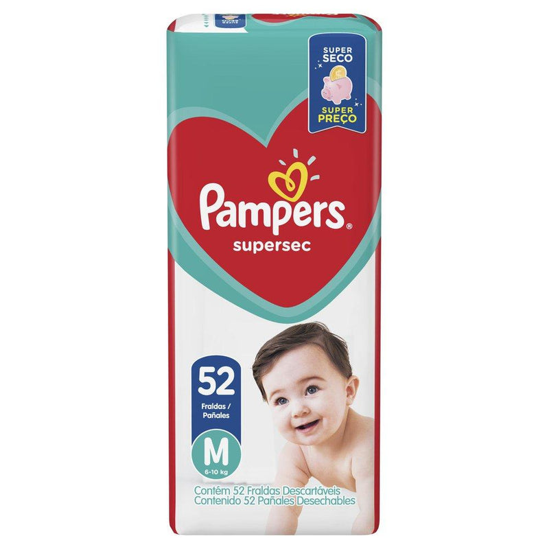 Fralda Pampers Supersec M 52 Unidades