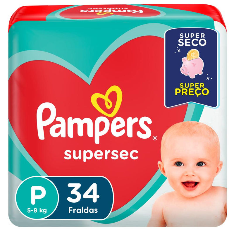 Fralda Pampers Supersec P 34 Unidades