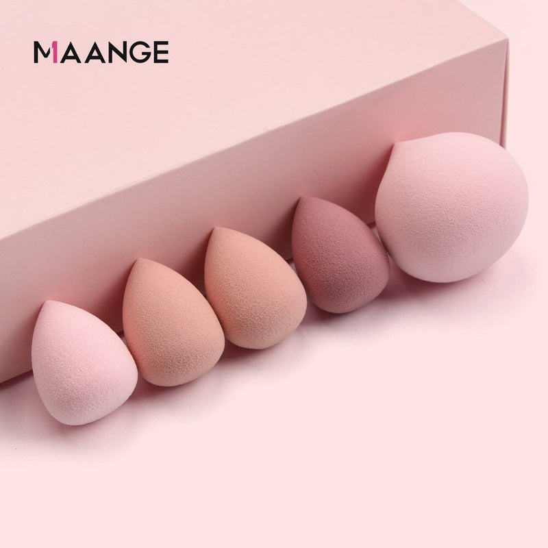 Maange-Mini ovo cosmético para úmido e seco, espuma de uso duplo, sopro de pó grande, ferramentas de maquiagem, 5 PCs