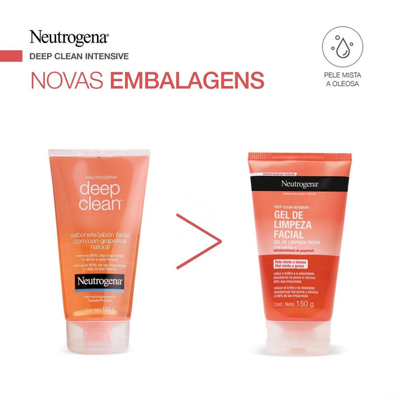 Sabonete Facial Neutrogena Deep Clean Gel Grapefruit 150g